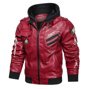 Cyberpunk Hooded Cosplay Real Leather Jacket