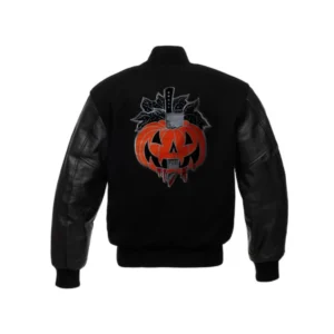 Unisex Cosplay Halloween Pumpkin Varsity Jacket