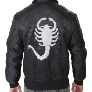Ryan Gosling Black Scorpion Quilted Bomber Jacket