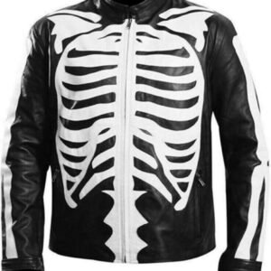 Skeleton Costume Style Halloween Cosplay Leather Jacket