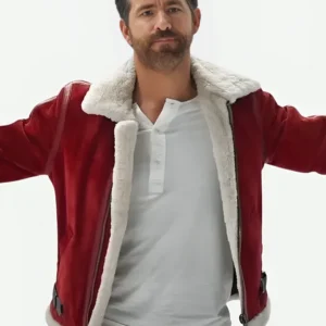 Ryan Reynolds Spirited Shearling Suede Leather Jacket