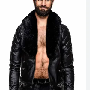 WWE Seth Rollins Shearling Faux Fur Leather Jacket