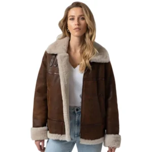 Women B3 Faux Shearling Sheepskin Leather Jacket